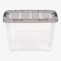 IRIS USA 19 Quart Stack & Pull Clear Plastic Storage Box, Gray, 5 Pack