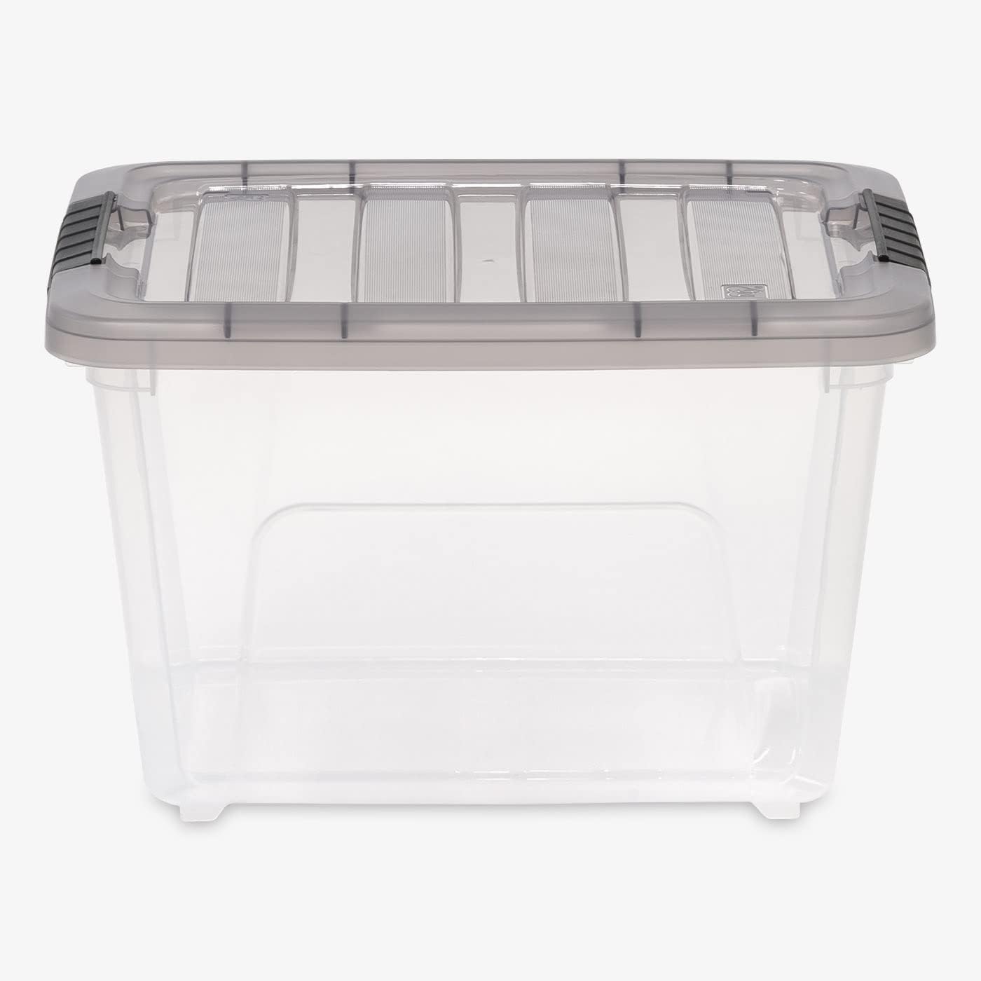 IRIS USA 19 Quart Stack & Pull Clear Plastic Storage Box, Gray, 5 Pack