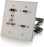 DG DUAL HDMI,VGA,3RCA,3.5 RR AL WP - SUPPORTS VGA VIDEO, STEREO AUDIO, COMPOSITE