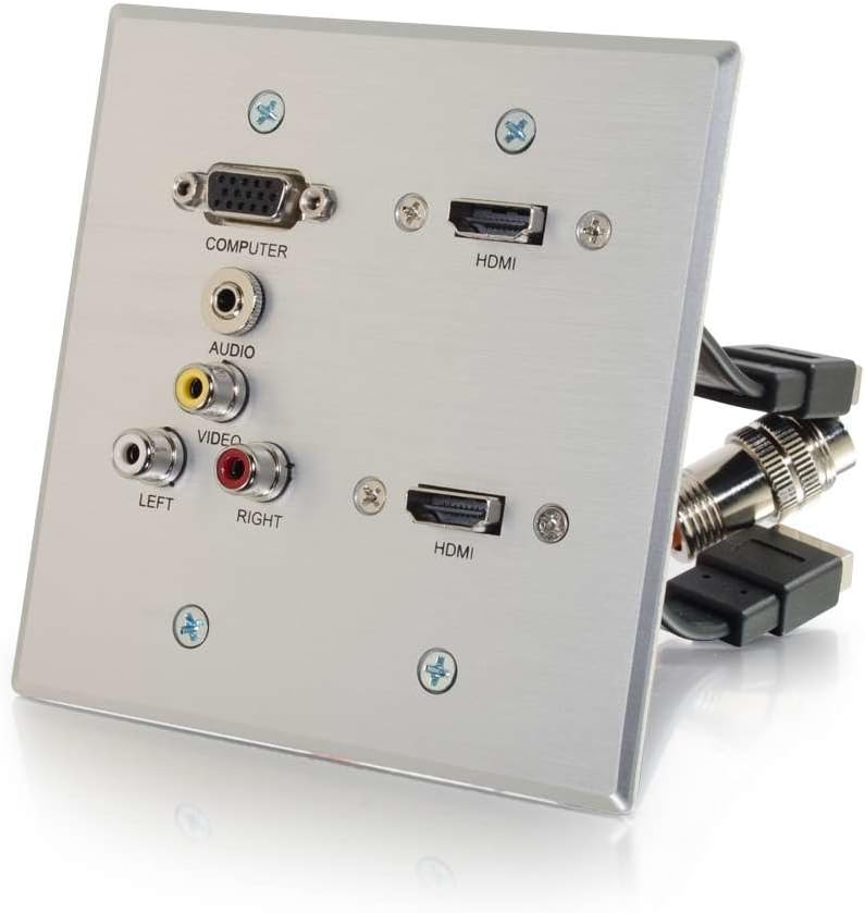 DG DUAL HDMI,VGA,3RCA,3.5 RR AL WP - SUPPORTS VGA VIDEO, STEREO AUDIO, COMPOSITE