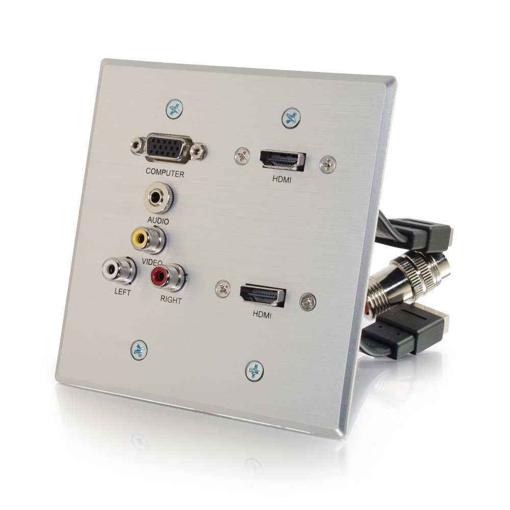 DG DUAL HDMI,VGA,3RCA,3.5 RR AL WP - SUPPORTS VGA VIDEO, STEREO AUDIO, COMPOSITE