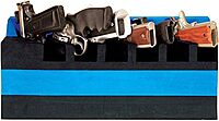 G. Outdoor Products 6 Pistol Soft Foam Cradle Holder Organizer for Pistol Safe Storage - Black/Blue