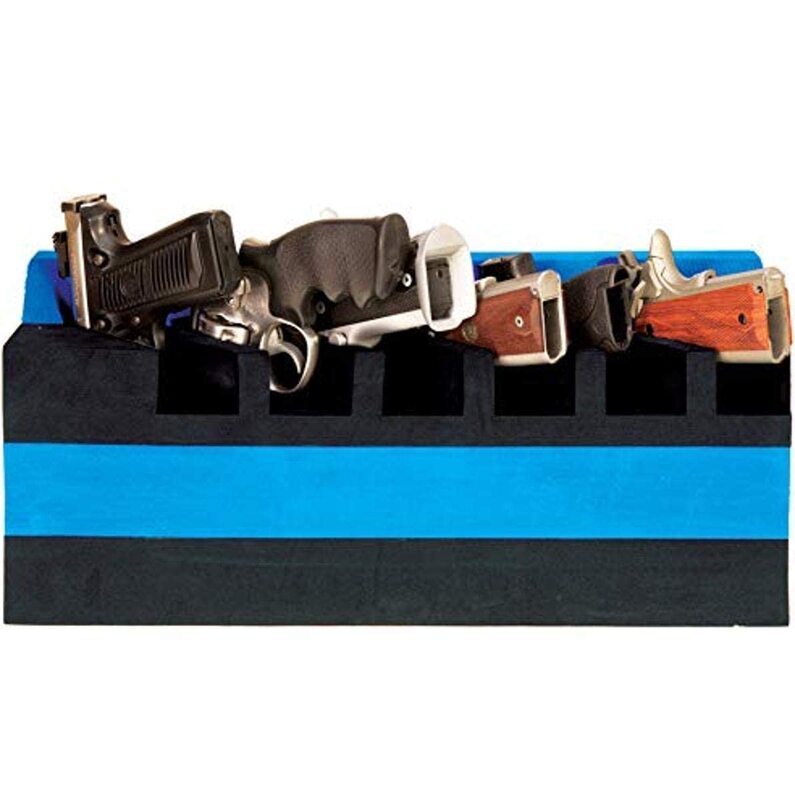 G. Outdoor Products 6 Pistol Soft Foam Cradle Holder Organizer for Pistol Safe Storage - Black/Blue