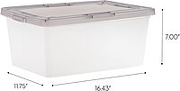 IRIS USA 8 Pack 17 Qt Clear Plastic Storage Box with Snap Lid, Gray