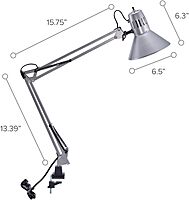 Bostitch Office VLF100 Swing Arm Desk Lamp with Clamp Mount, 36" Reach