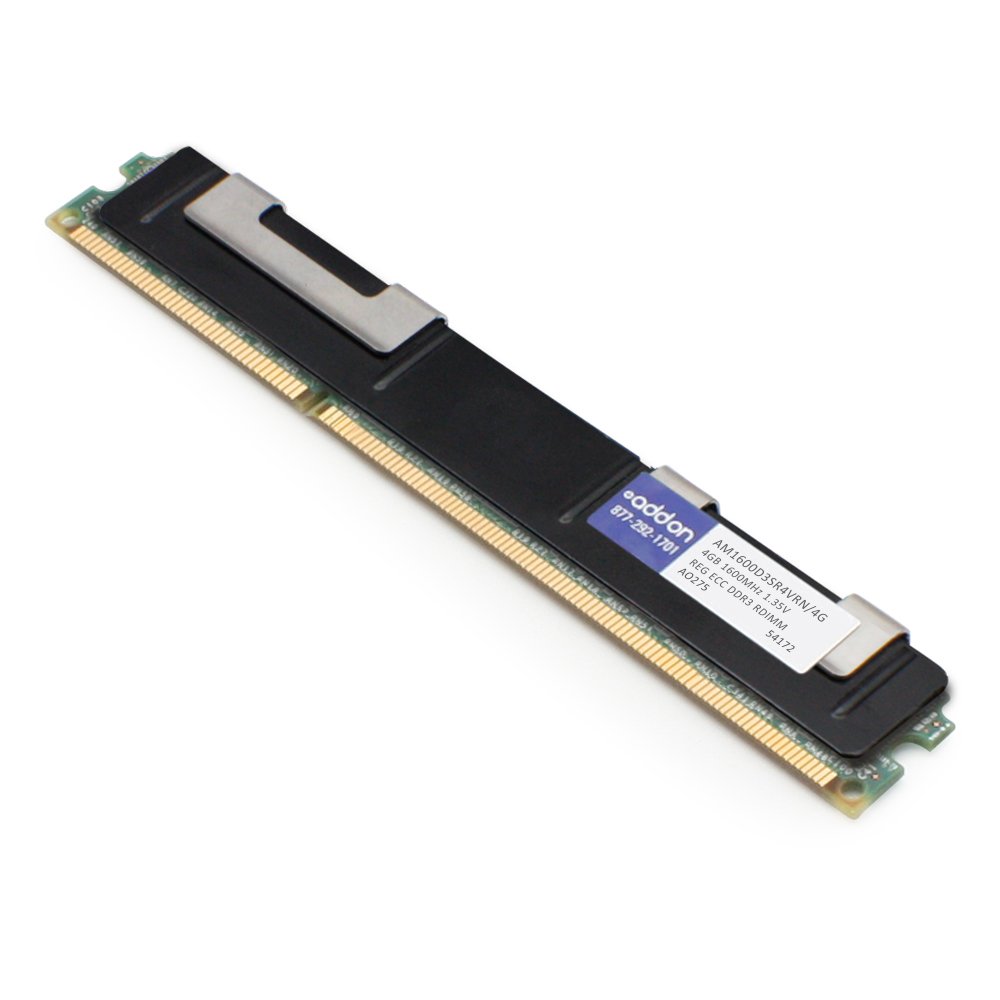 AddOn JEDEC Standard 4GB DDR3-1600MHz Single Rank Registered ECC 1.35V 240-pin CL11 Factory Original RDIMM AM1600D3SR4VRN/4G