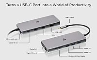 IOGEAR USB-C Triple Display Dock Station - 4K 60Hz - 2 HDMI - 1 DisplayPort - 2 USB2 - 2 USB3 - Ethernet - 3.5mm Audio - USB-C 100W PD - GUD3C4K3P