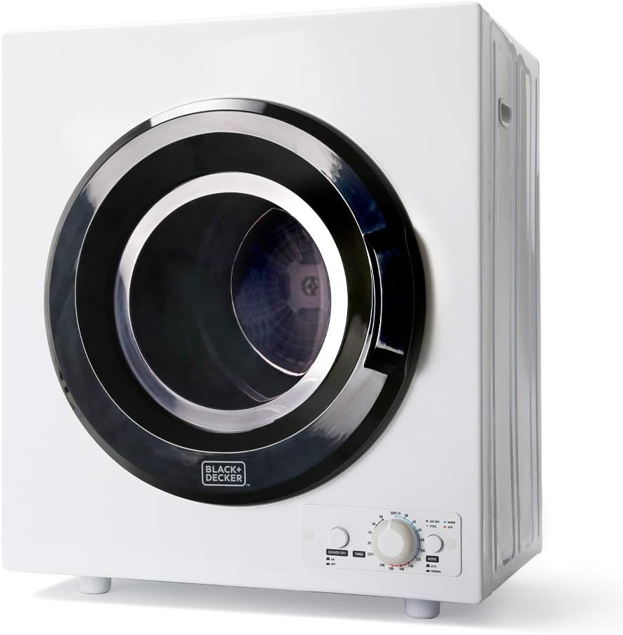 BLACK+DECKER Compact Portable Dryer (Front-Load, Stainless Steel Drum)