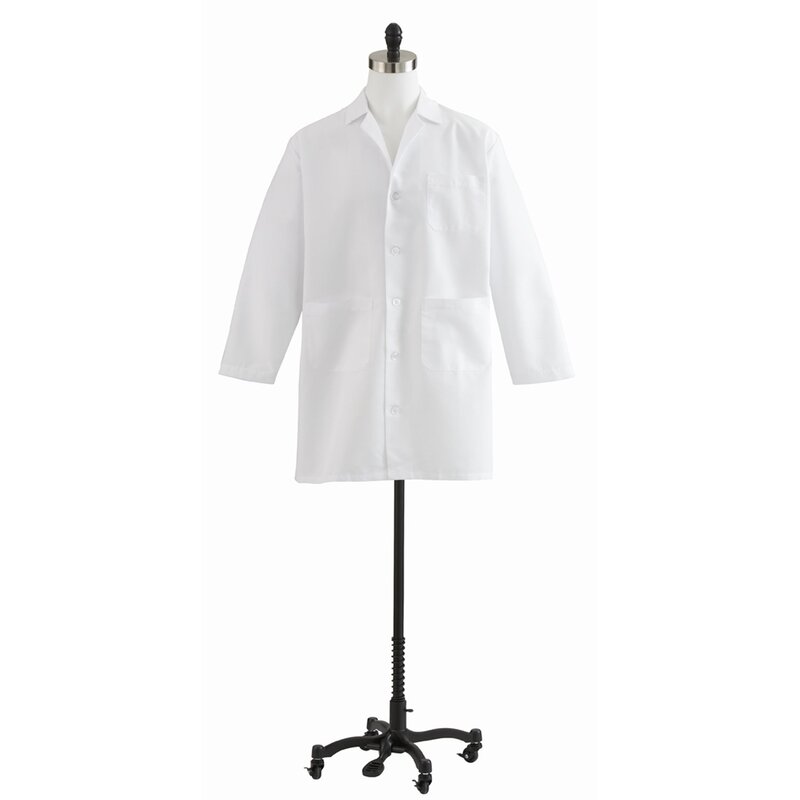 Medline MDT12WHT42E Unisex Staff Length Lab Coat, White 42E