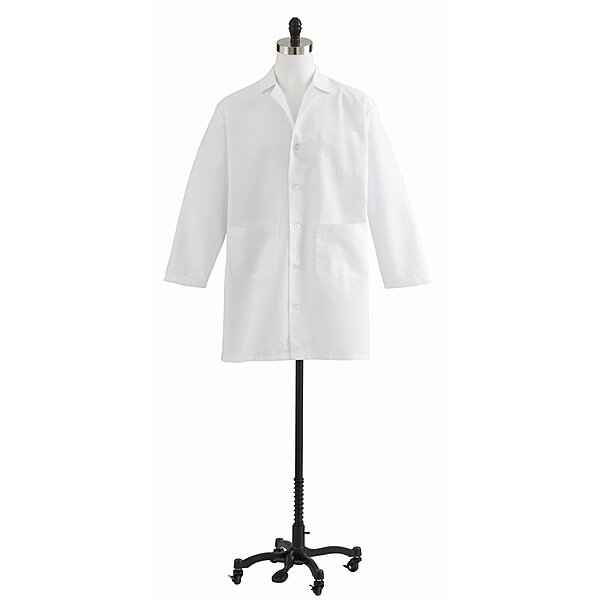 Medline MDT12WHT42E Unisex Staff Length Lab Coat, White 42E