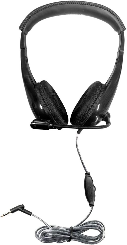 Hamilton Buhl Motiv8 Mid-Sized Headset With Gooseneck Mic And In-line Volume Control - Stereo - Wired - M8BK2