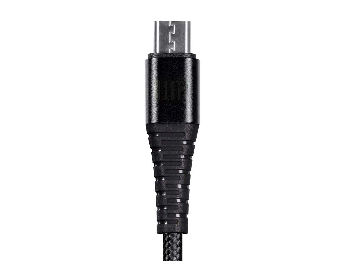 Monoprice USB 2.0 Micro B to Type A Charge & Sync Cable - 3 Feet - Black | Nylon-Braid, Durable