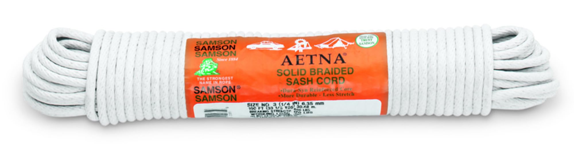 Samson Rope 021-120-05 3/8X100 Cotton Sash Cord, 002024