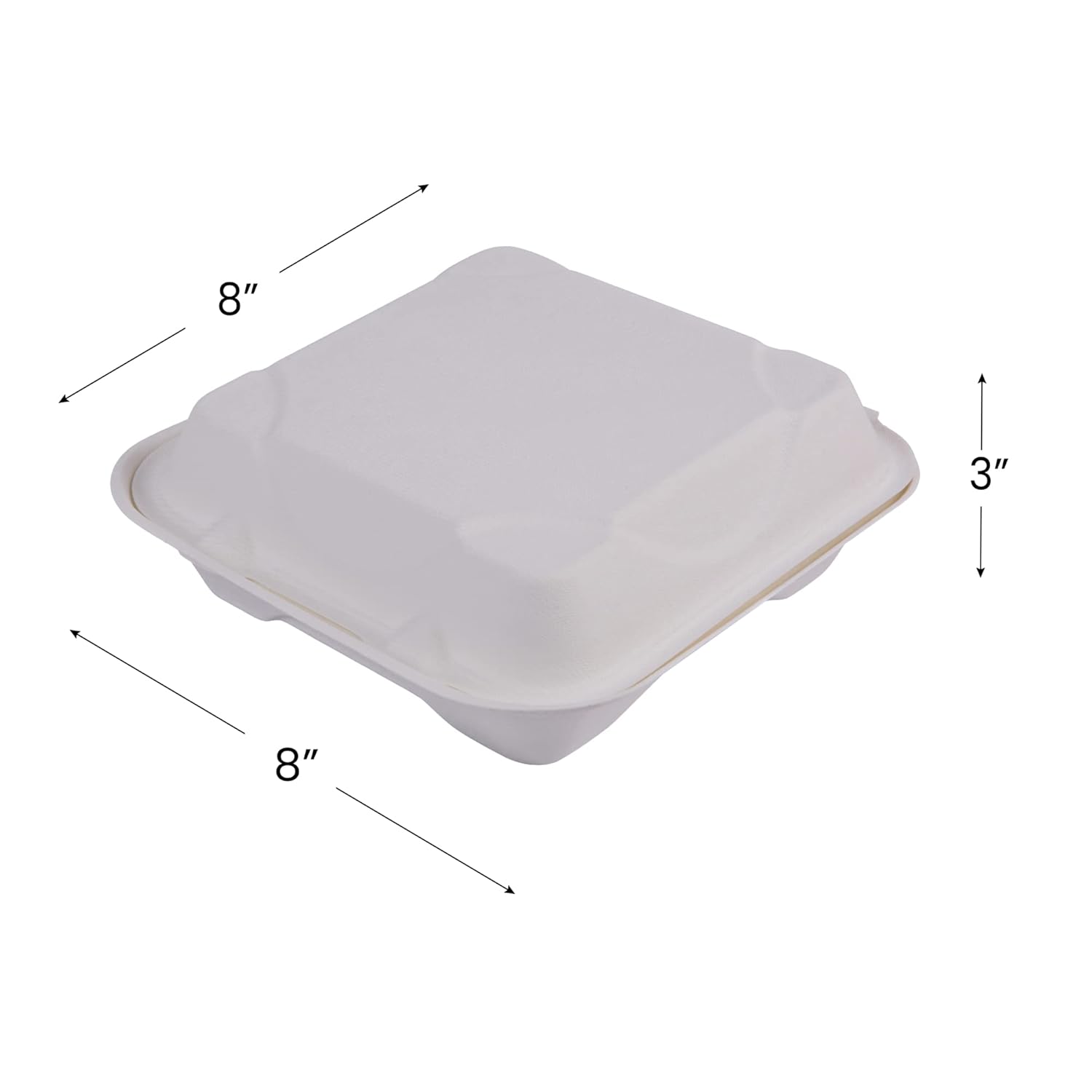 Eco-Products Compostable Bagasse Molded-Fiber Hinged Clamshell Containers