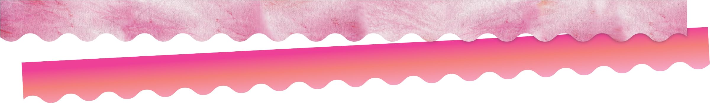BARKER CREEK Double-Sided Scalloped Border, Pink Tie-Dye and Ombré, for Bulletin Boards, Reception Areas, Halls, Break Rooms