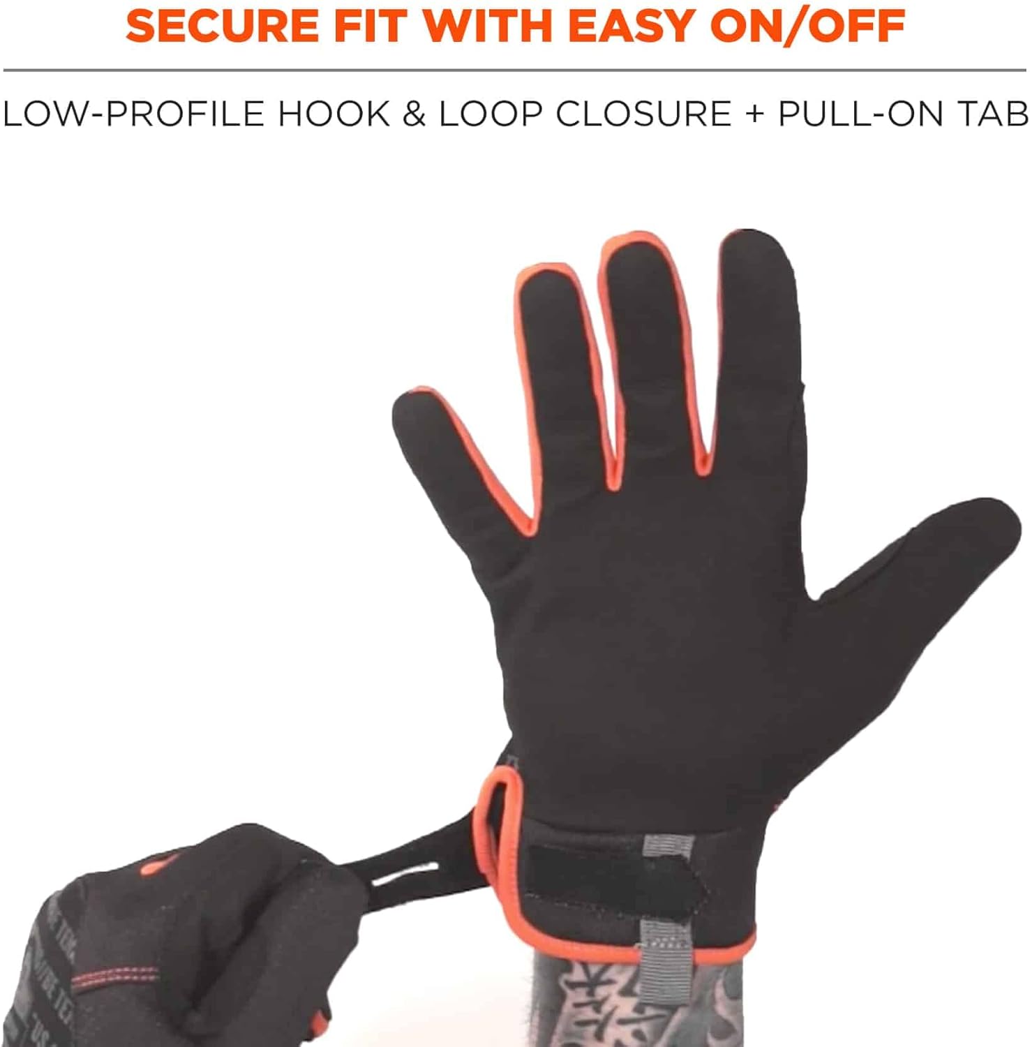 ProFlex 812 Work Glove, Synthetic Leather Palm, Breathable Comfort, Medium, Black