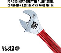 Klein Tools D507-10 Adjustable Drive Wrench, Forged with Extra Capacity Jaw and High Polish Chrome Finish