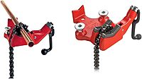 RIDGID Bench Chain Vises Bundle - BC610 Model Holds 1/4-6" Pipe & BC410 Model Holds 1/8-4" Pipe Modern + Top Screw Bench