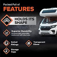 Camco RhinoFLEX RV Sewer Hose Kit with Removable 4-in-1 Elbow Adapter