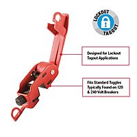 Master Lock Red Electrical Box Circuit Breaker Lockout, Tagout Breaker Box Lock for Standard Single and Double Toggles