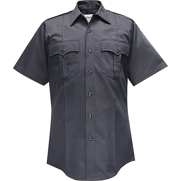 FLYING CROSS Duro Poplin Short Sleeve Shirt w/ Sewn-In Creases