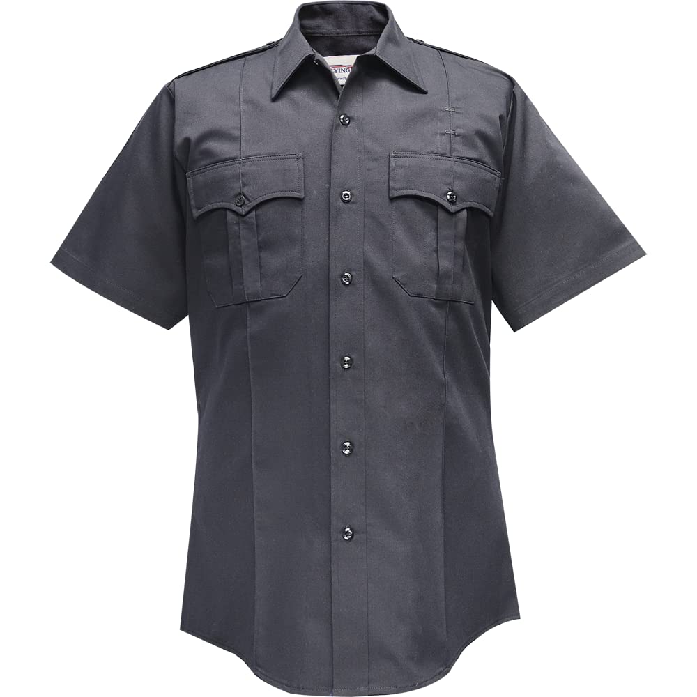 FLYING CROSS Duro Poplin Short Sleeve Shirt w/ Sewn-In Creases