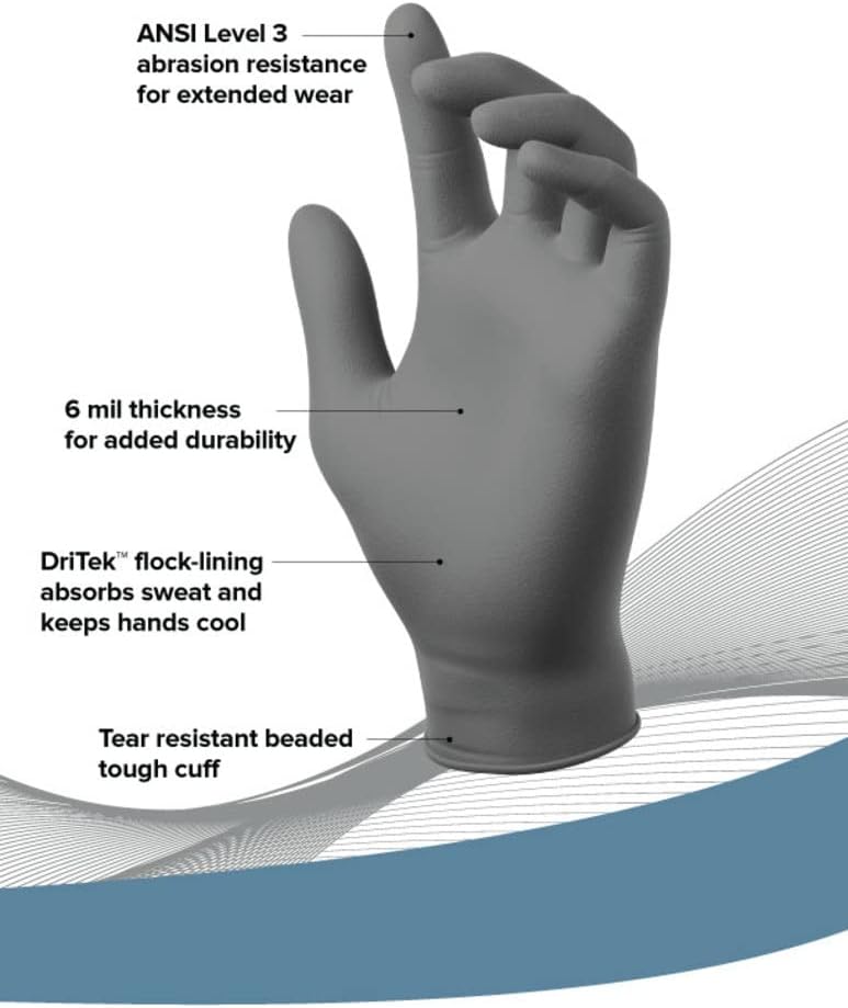 MECHANIX WEAR Nickelback 6 Mil Nitrile Disposable Gloves with Sweat-Absorbing Liner