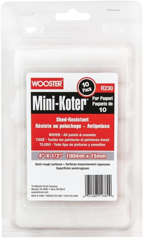 Wooster 4" KOTER Woven 1/2" 10-PK Mini RLRS CASE=6
