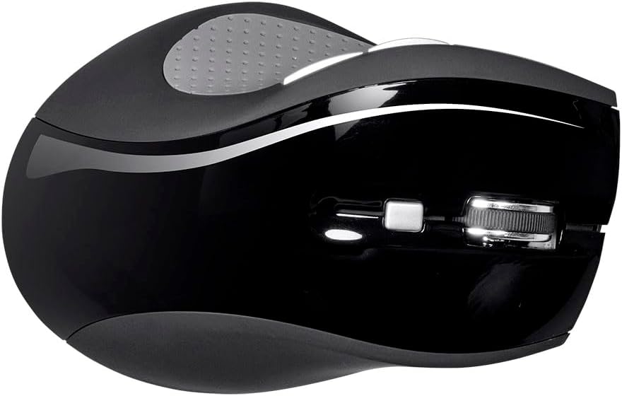Monoprice Select Wireless Ergonomic Mouse - Two Additional Buttons, 2.4 Ghz Wireless Signal, Ideal for Work, Home, Office