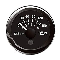 VDO A2C59514118 Marine 2-1/16 [52mm] Viewline Oil Pressure Indicator [8-16v] 0 to 150 Psi - Black Dial & Round Bezel
