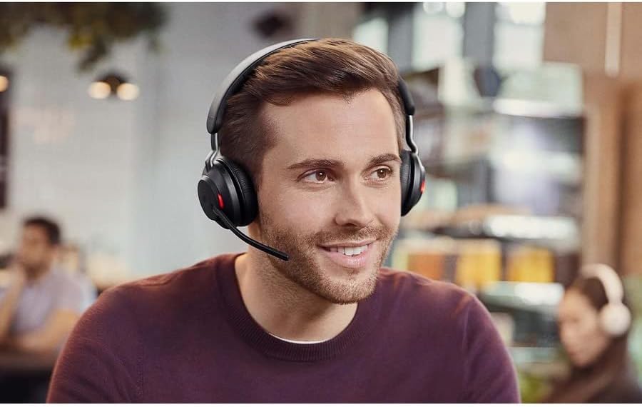 Jabra Evolve2 65 Wireless Headset On-Ear Bluetooth Headphones for Calls and Music