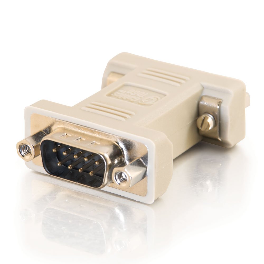 C2G 08075 DB9 Male to DB9 Female Serial RS232 Null Modem Adapter, Beige