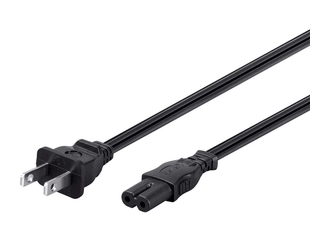 Monoprice Figure-8 (IEC C7 / IEC-320-C7) Non-Polarized Power Cord 18AWG SPT-2 Black