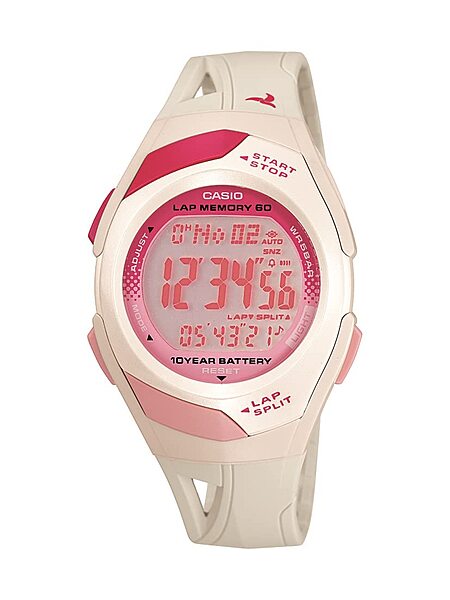 Casio STR300 Series | Classic Dive Style | 50M WR | 1/100 SEC Stop Watch with 60 Lap Memory | Countdown Timer | Multi Alarm | Dual Time | LED Light | Auto Calendar | 10 Year Battery White STR-300-7C