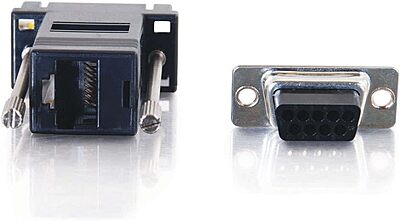C2G 02943 RJ45 to DB9 Female Serial RS232 Modular Adapter, Black