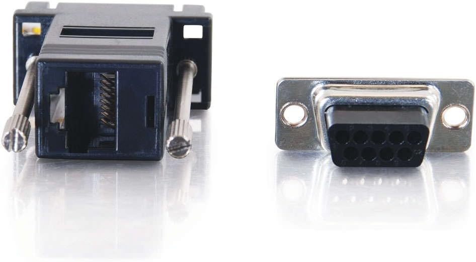 C2G 02943 RJ45 to DB9 Female Serial RS232 Modular Adapter, Black
