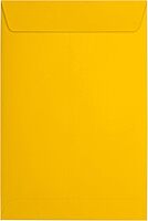 LUX Open-End Envelopes, 6in x 9in, Peel & Press Closure, Sunflower Yellow, Pack Of 50