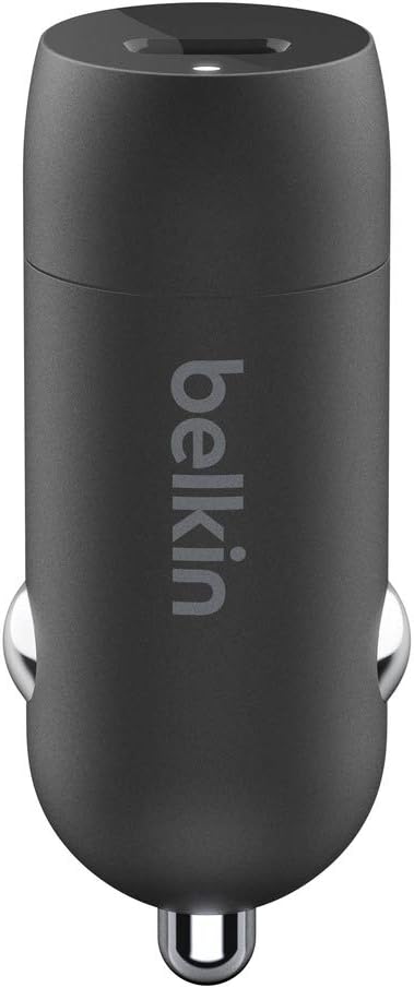 Belkin USB-C Fast Car Charger 20W-Black (iPhone Fast Charger Compatible with iPhone 12 Pro Max/12/12 Pro/ 12 Mini