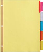 Office Depot® Brand Insertable Dividers With Big Tabs, Buff, Assorted Colors, 5-Tab, Pack Of 4 Sets