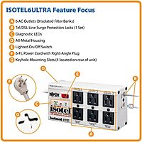 TRIPP LITE Isobar Series Surge Protector Power Strip, Metal, 3330 Joules, 6 ft Cord