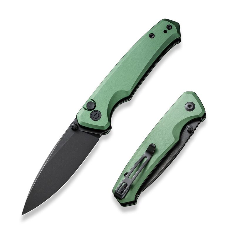 CIVIVI Pocket Folding Knife with Button Lock and Thumb Stud Opener, 2.97" Nitro-V Blade Aluminum Handle
