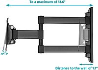 Monoprice Commercial Full Motion TV Wall Mount Bracket Extra Long Extension Range to 13" for 13" to 27" TVs up to 33lbs