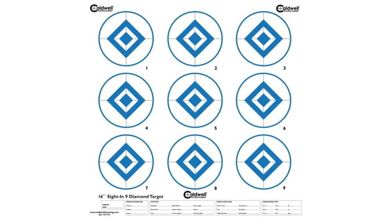 Caldwell High Contrast Sight In Targets with Triangle Shapes, Grid Backing and Hi Vis Color for Outdoor, Range