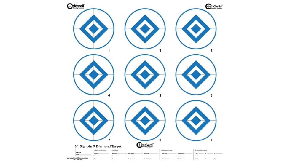 Caldwell High Contrast Sight In Targets with Triangle Shapes, Grid Backing and Hi Vis Color for Outdoor, Range
