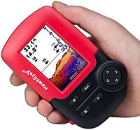 HawkEye Fishtrax 1C Fish Finder with HD Color Virtuview Display, Black/Red, 2" H x 1.6" W Screen Size