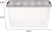 IRIS USA 72 Quart Stack & Pull Clear Storage Box, Gray, 3 Pack