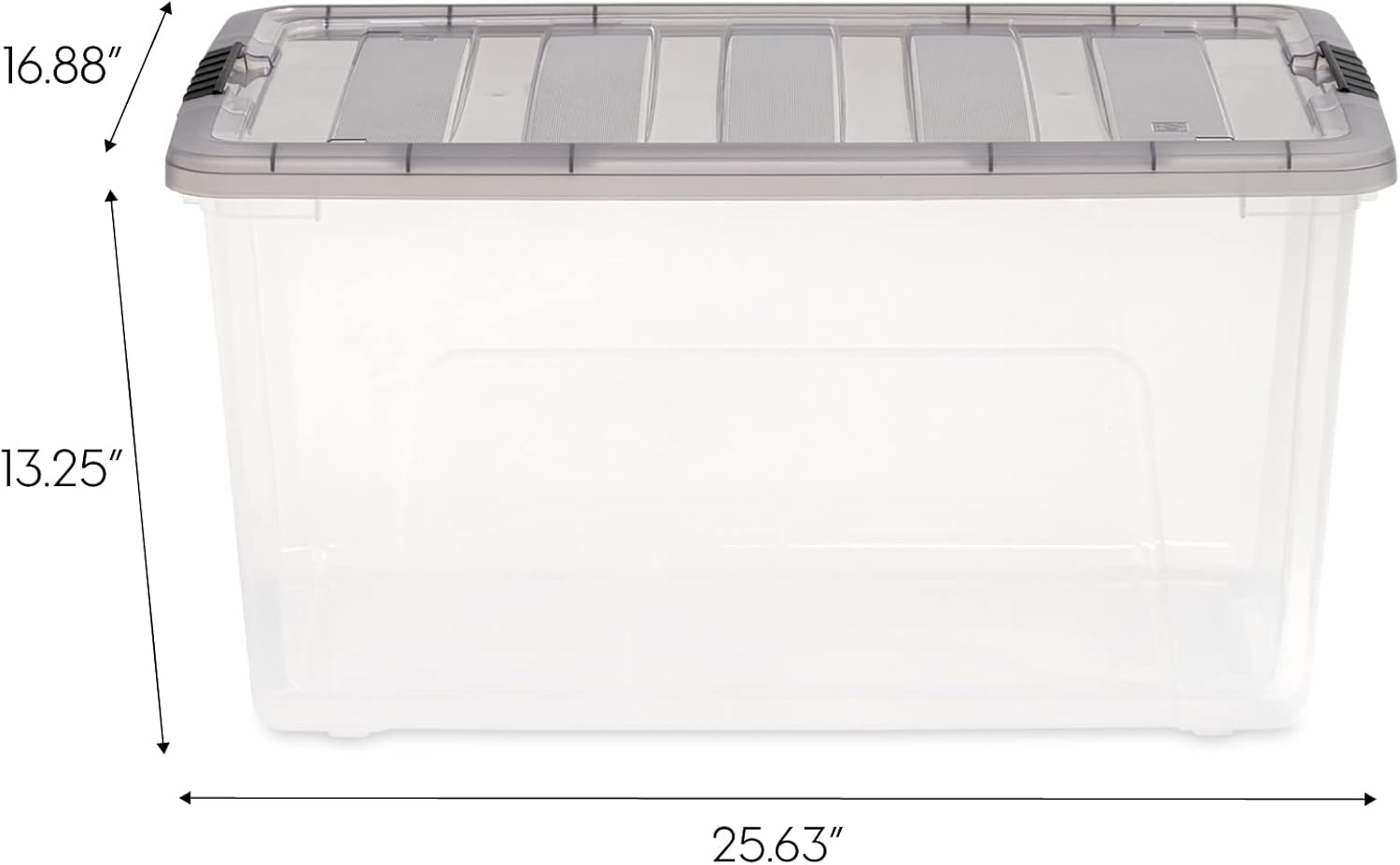 IRIS USA 72 Quart Stack & Pull Clear Storage Box, Gray, 3 Pack