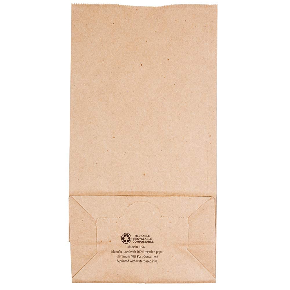 JAM PAPER 100% Recycled Kraft Snack/Lunch Bags - 25/Pack