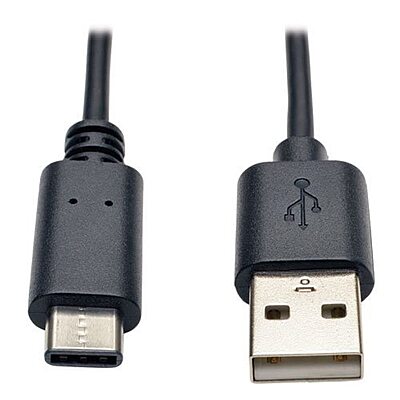 TRIPP LITE USB 2.0 Hi-Speed Cable A Male to USB Type-C Male 3' (U038-003),Black 3-ft.