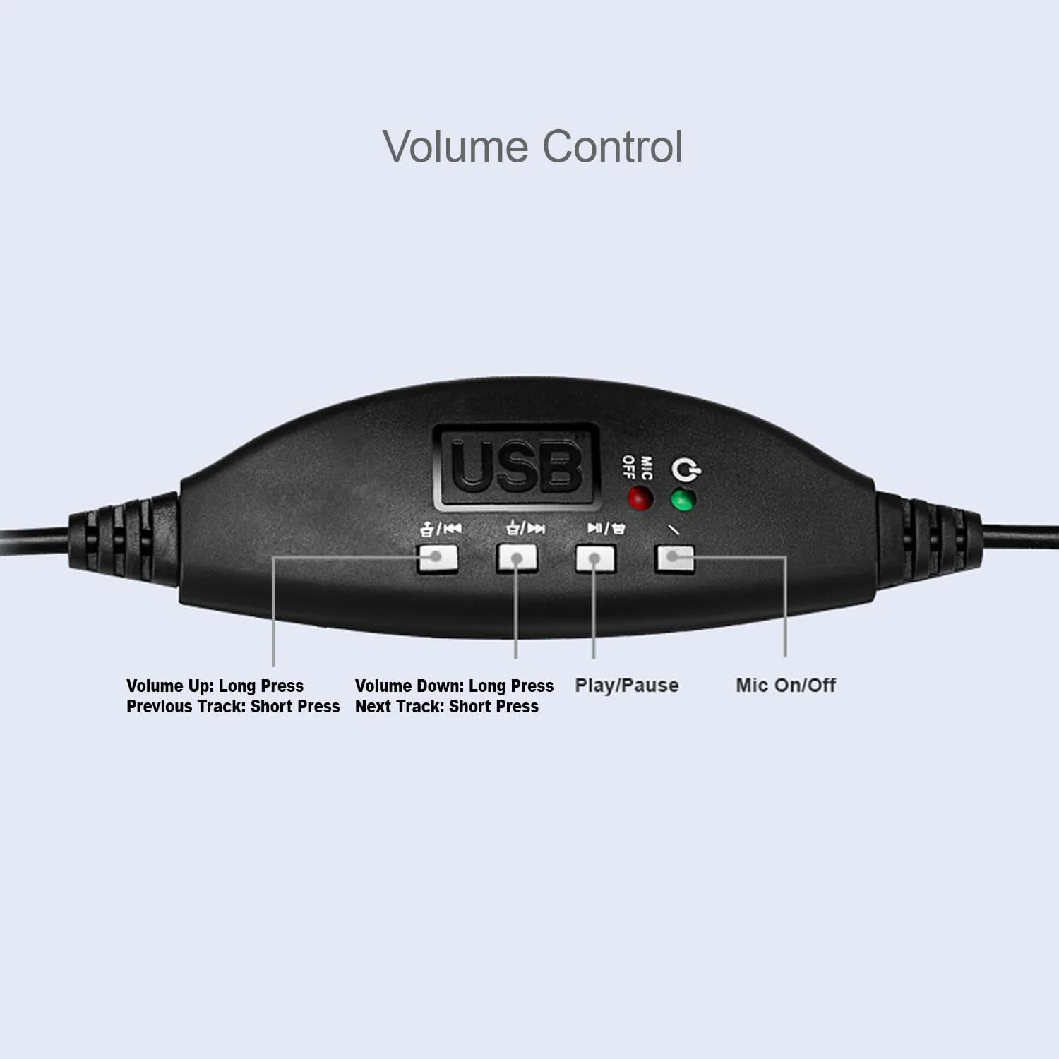 Xtream P1 Single-Sided USB Wired Headset with Adjustable Noise Canceling Microphone, Black